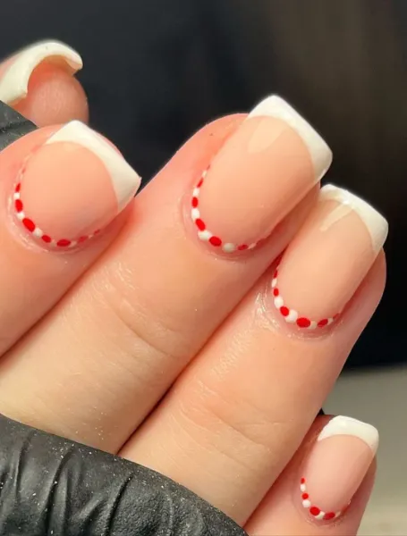 Candy Cane French Nails