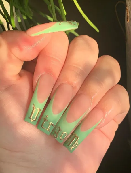 Colored French Tip Nails 