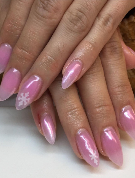 Cotton Candy Almond Nails