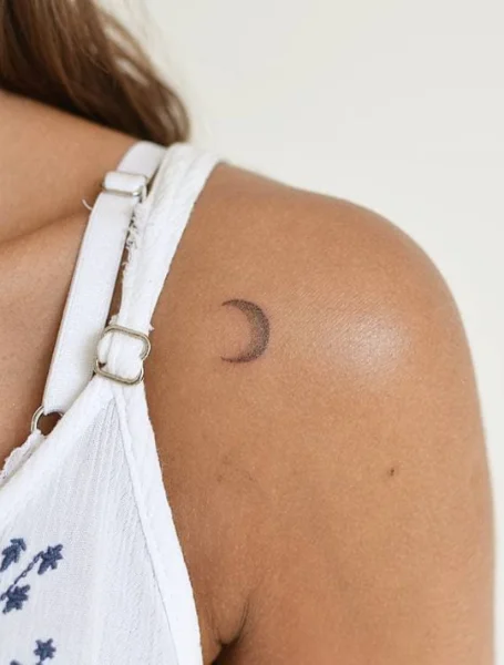 Moon Shoulder Tattoos For Women