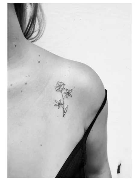 Floral Lines Classy Shoulder Tattoos