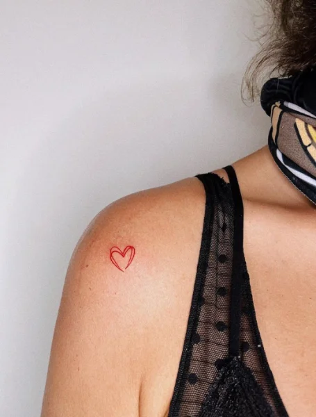 Heart Small Tattoo On Shoulder