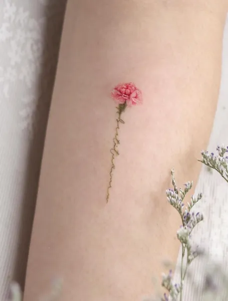 January Birth Flower Carnation Tattoo