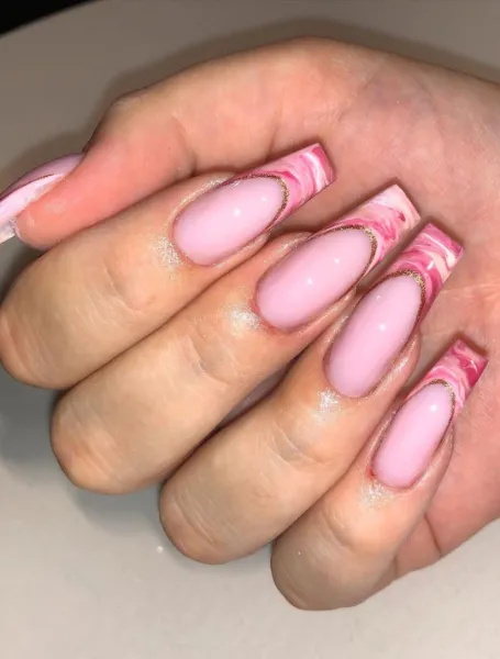 Marble French Manicure