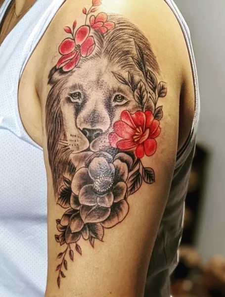  Lion Shoulder Tattoo