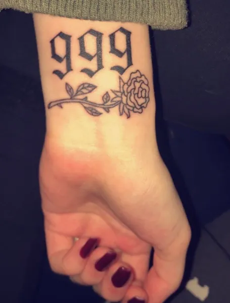 999 Wrist Tattoo