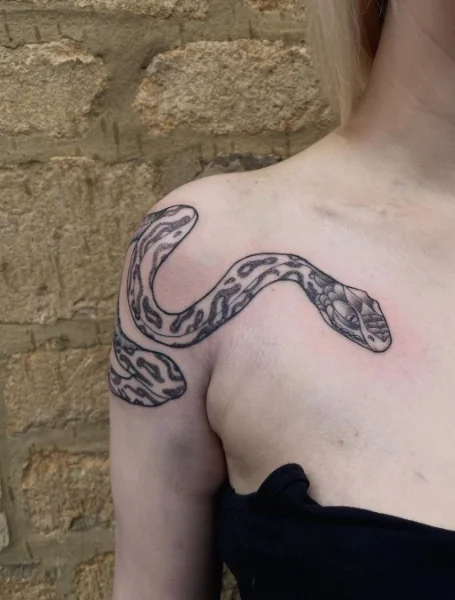 Snake Shoulder Tattoo For Women