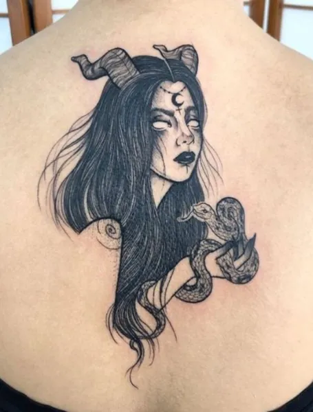 Lilith Back Tattoo