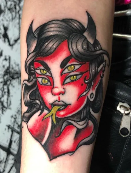 Succubus Neotraditional Tattoo