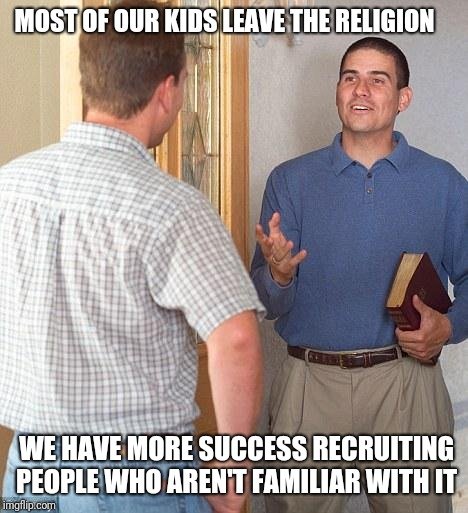 success recruiting people jehovah witness training meme