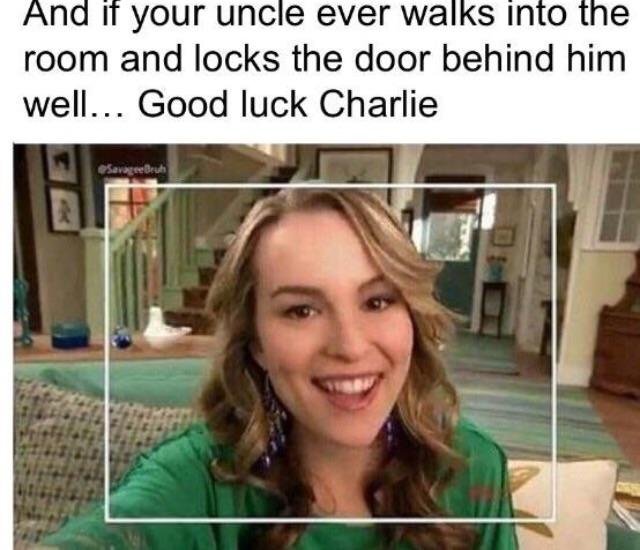 uncle walks into the room good luck charlie meme