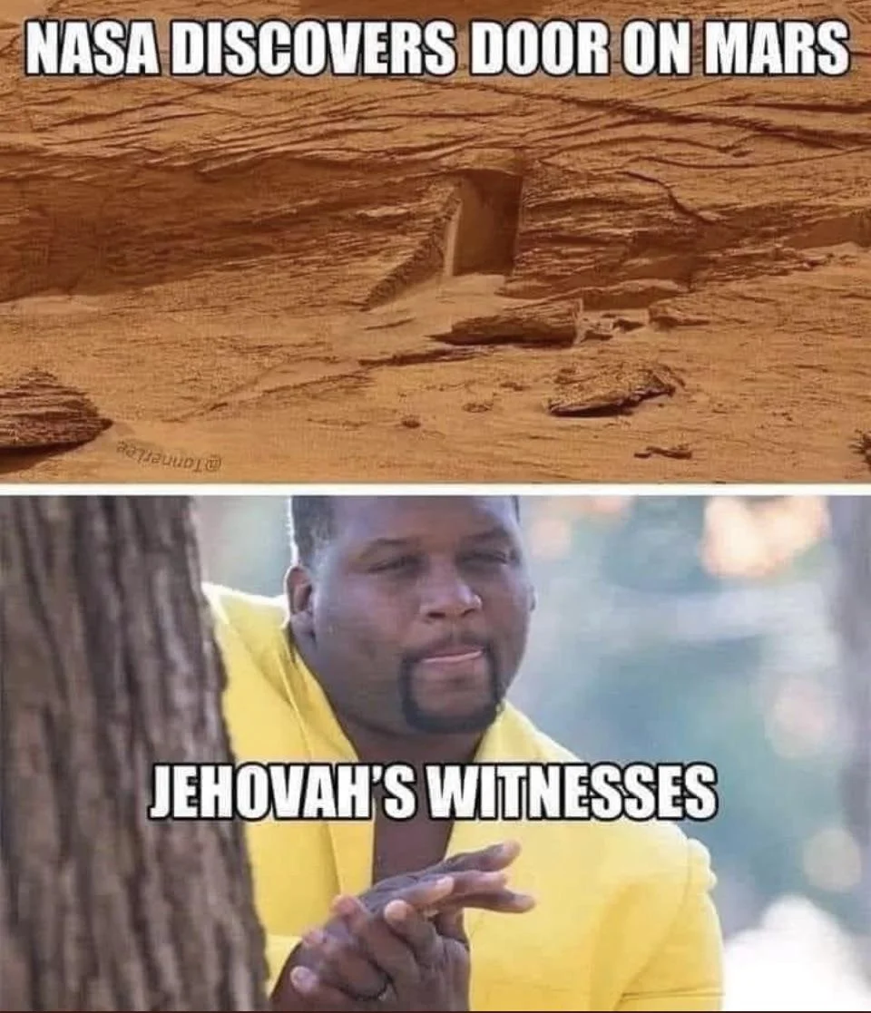 nasa discovers door on mars jehovahs witnesses meme
