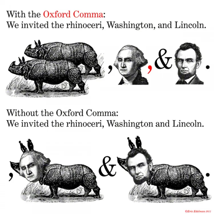  we invited the rhinoceri oxford comma meme examples