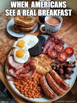 american breakfast meme