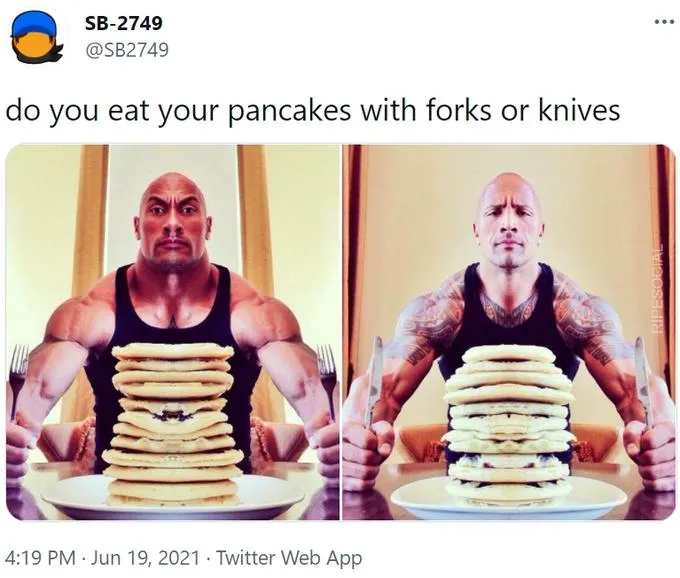 pancake eating rock meme