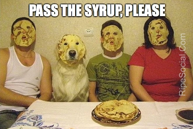 pancake syrup face meme
