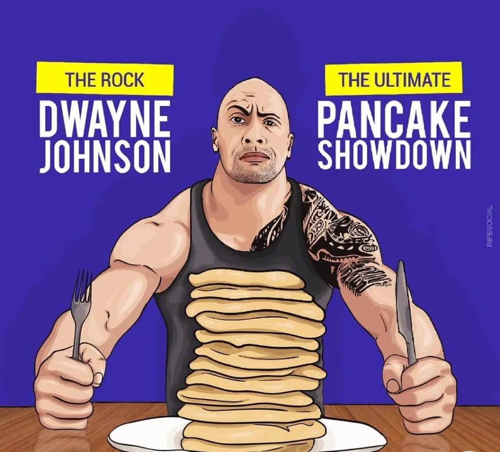 rock eating pancake meme