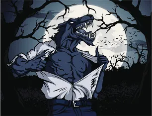 ripping shirt werewolf meme