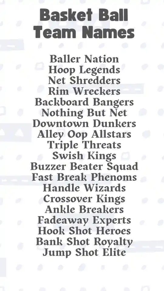 Basket Ball Team Names