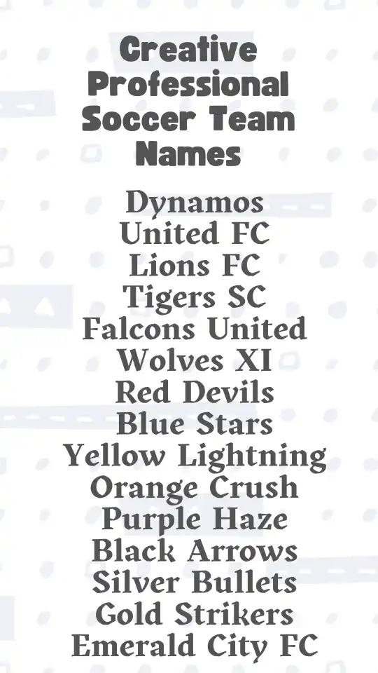 Creative Professional Soccer Team Names
