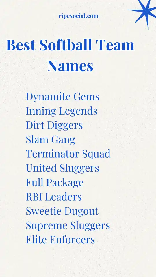 Best Softball Team Names