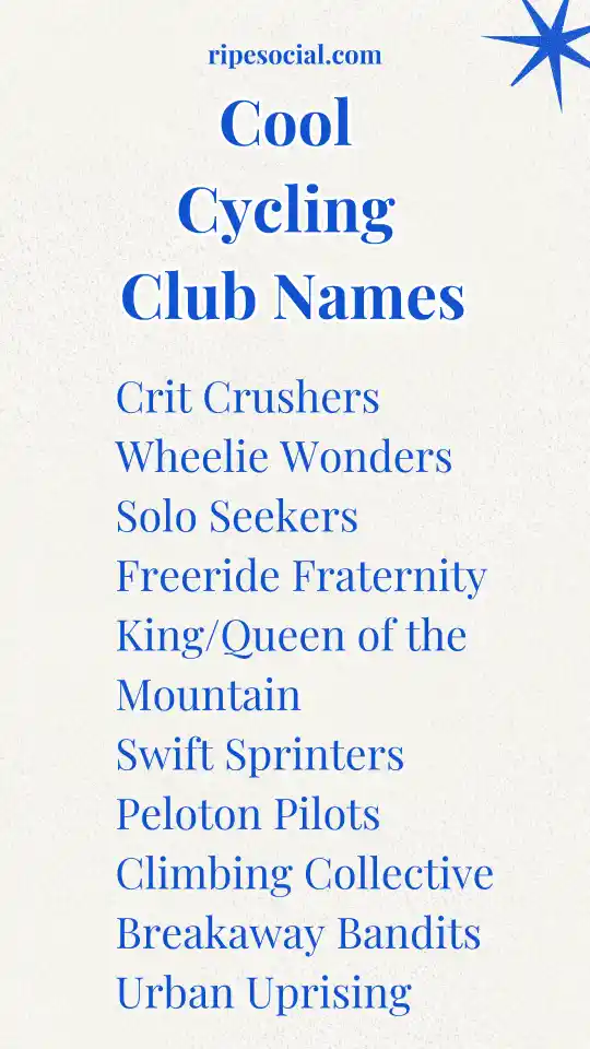 Cool Cycling Club Names