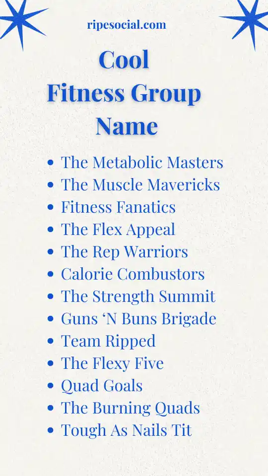 Cool Fitness Group Name