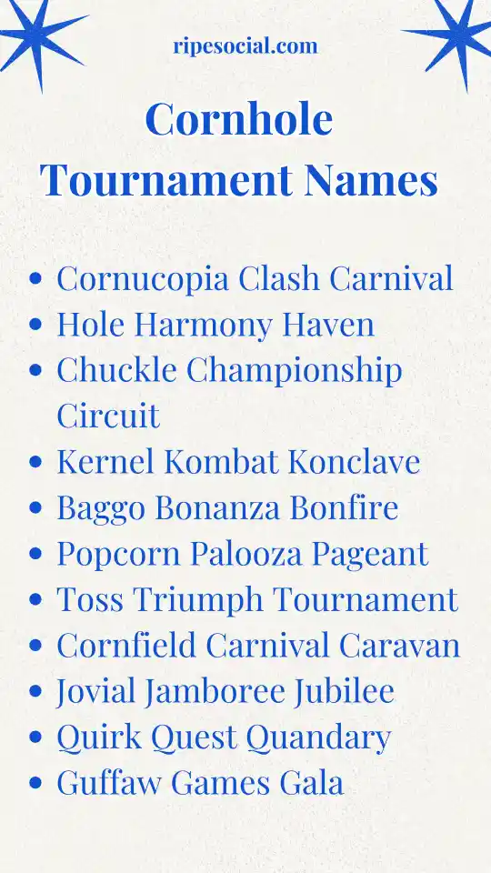Cornhole Tournament Names