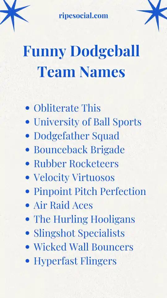 Funny Dodgeball Team Names
