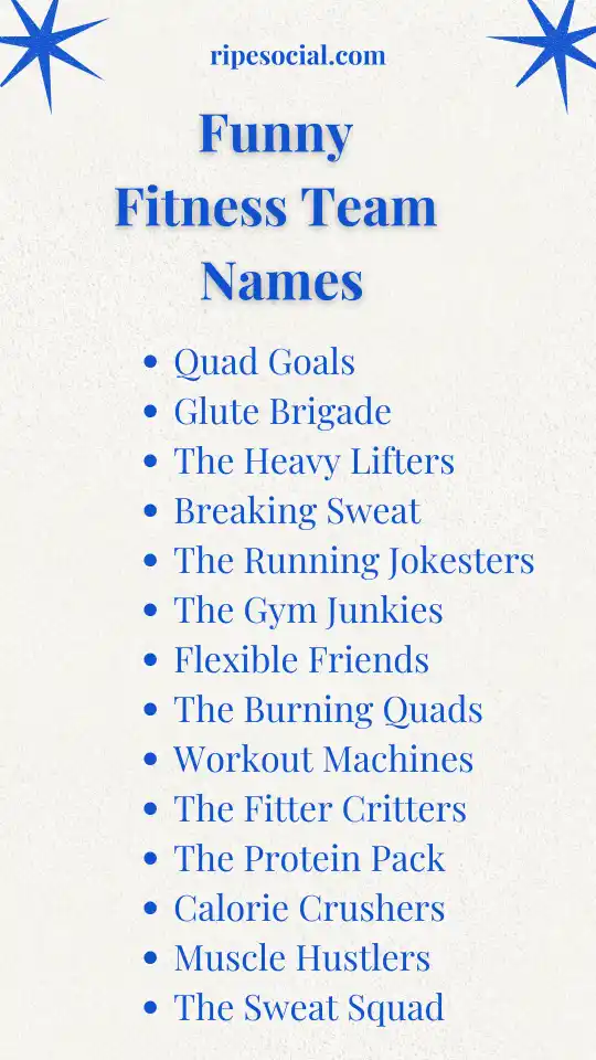 Funny Fitness Team Names