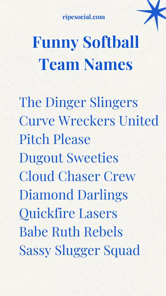 Funny Softball Team Names