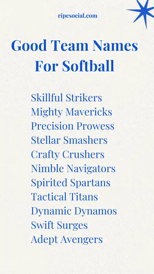 Good Team Names For Softball