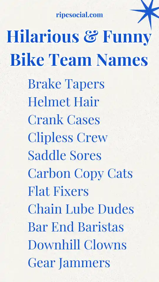 Hilarious And Funny Bike Team Names