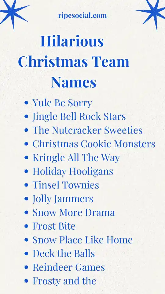 Hilarious Christmas Team Names