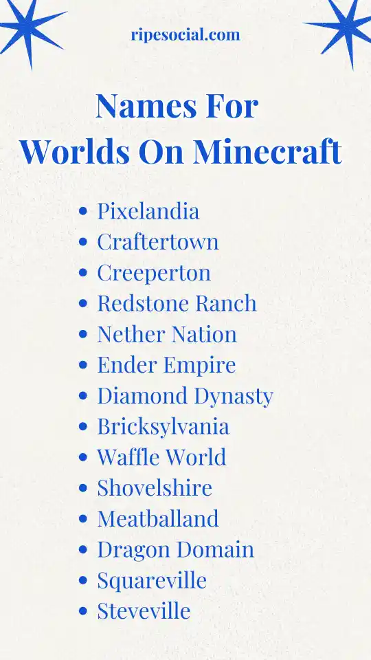 Names For Worlds On Minecraft