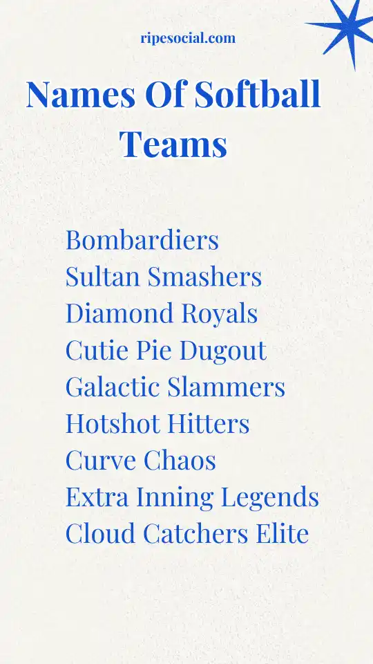 Names Of Softball Teams
