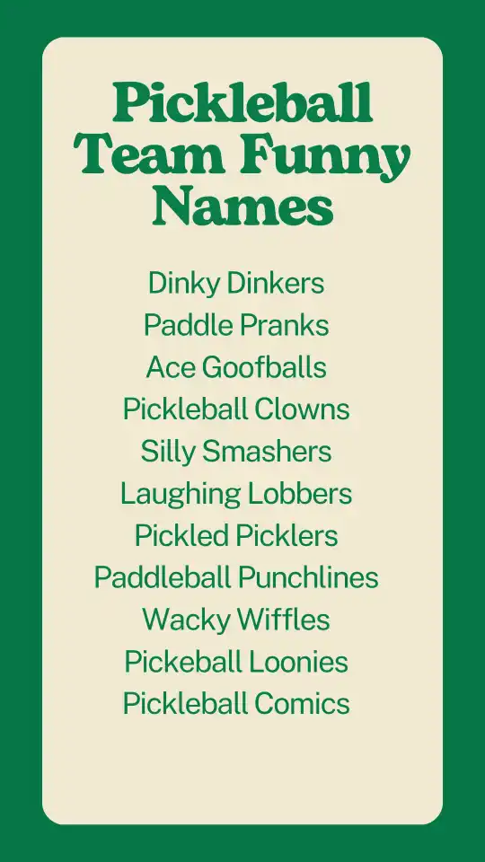 Pickleball Team Funny Names