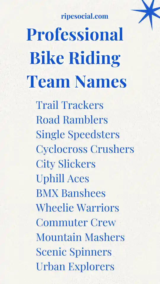 Professional Bike Riding Team Names