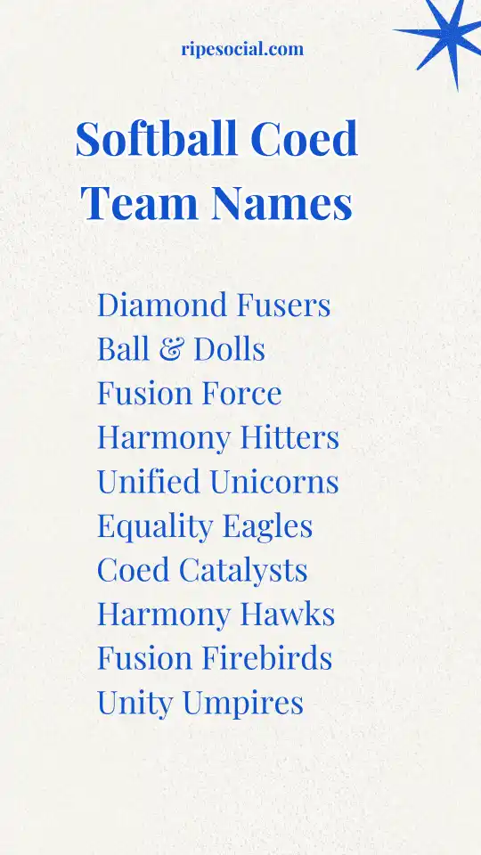 Softball Coed Team Names
