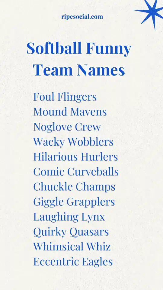 Softball Funny Team Names