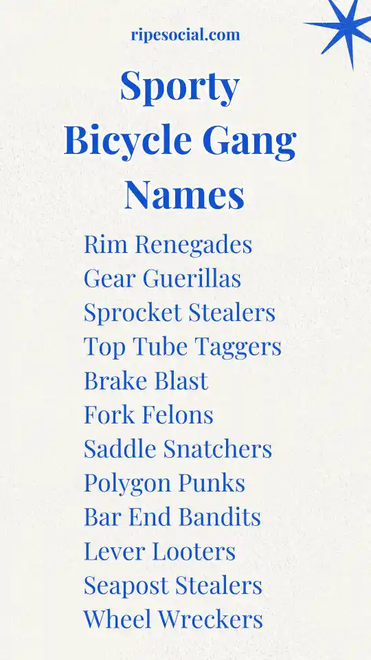 Sporty Bicycle Gang Names