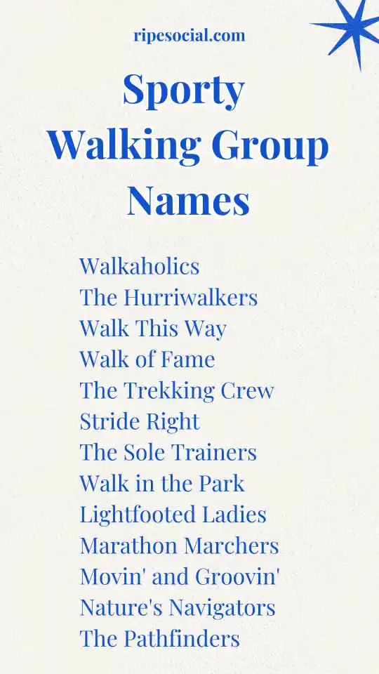 Sporty Walking Group Names