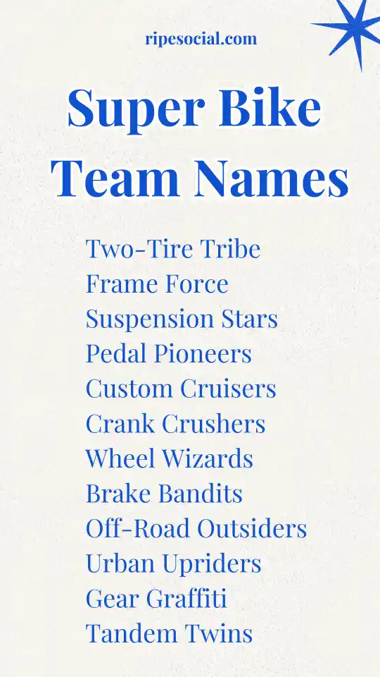 Super Bike Team Names