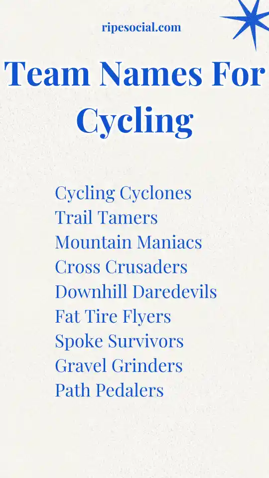 Names For Cycling Team 