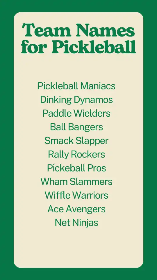 Team Names for Pickleball