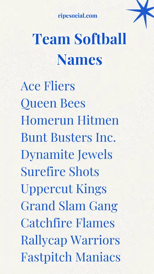 Team Softball Names
