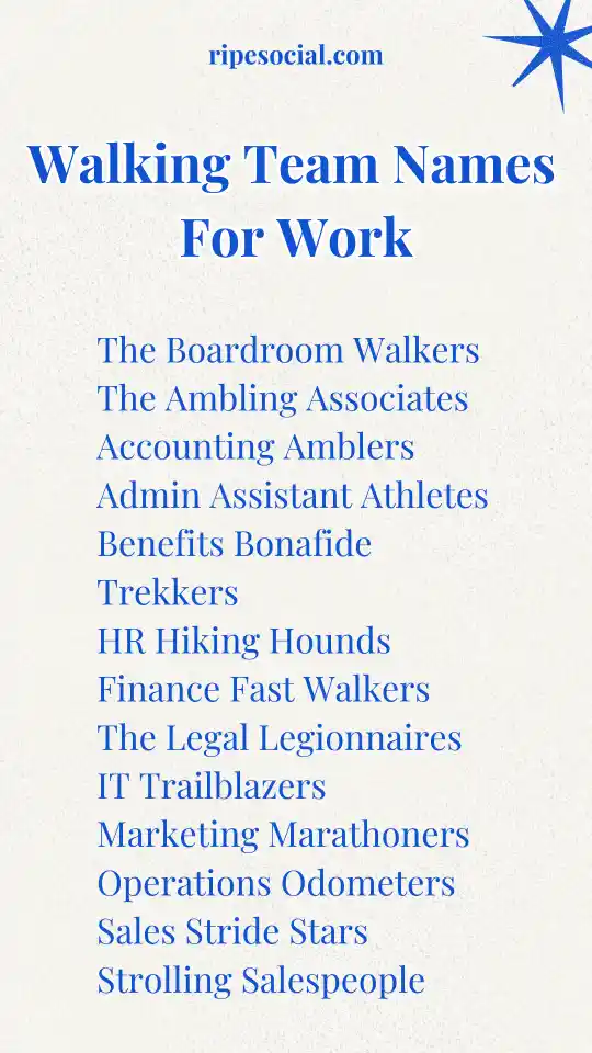 Walking Team Names for Work