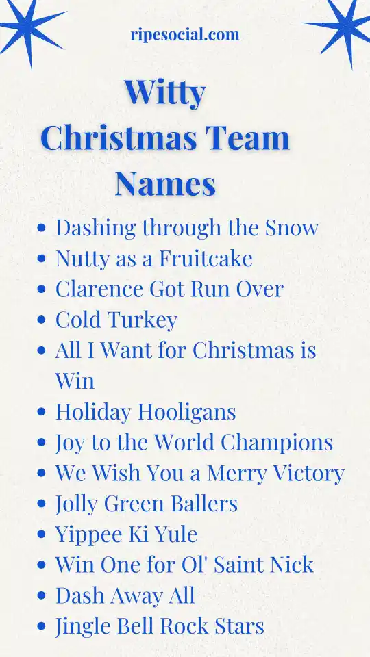 Witty Christmas Team Names