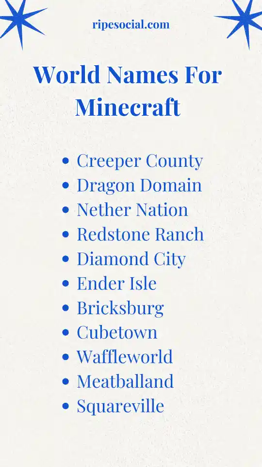 World Names For Minecraft