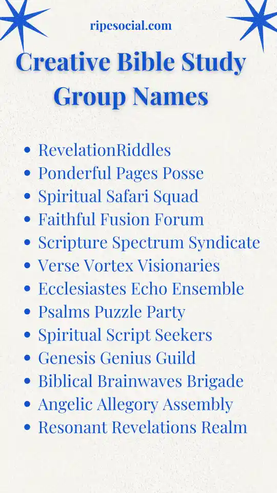 Creative Bible Study Group Names